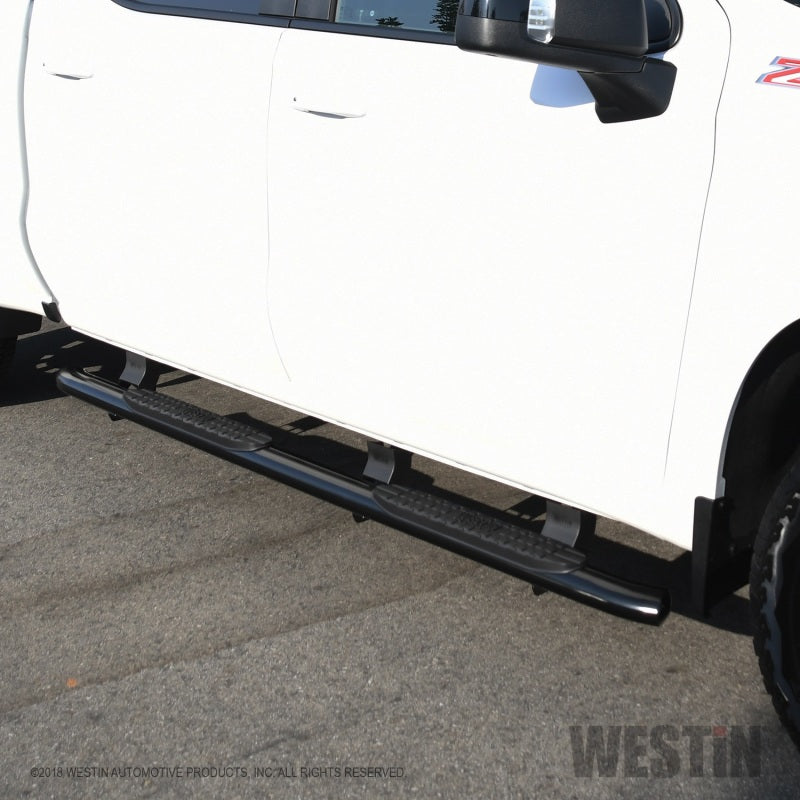 Westin 2019 Chevrolet Silverado/Sierra 1500 Crew Cab Non LD PRO TRAXX 4 Oval Nerf Step Bars - Black - Mammoth Racing -