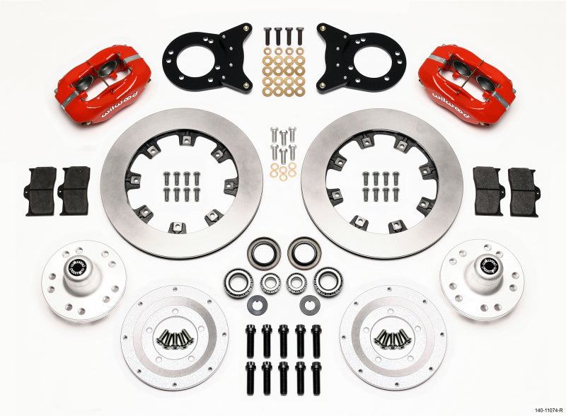 Wilwood Forged Dynalite Front Kit 12.19in Red 1970-1973 Mustang Disc & Drum Spindle - Mammoth Racing -