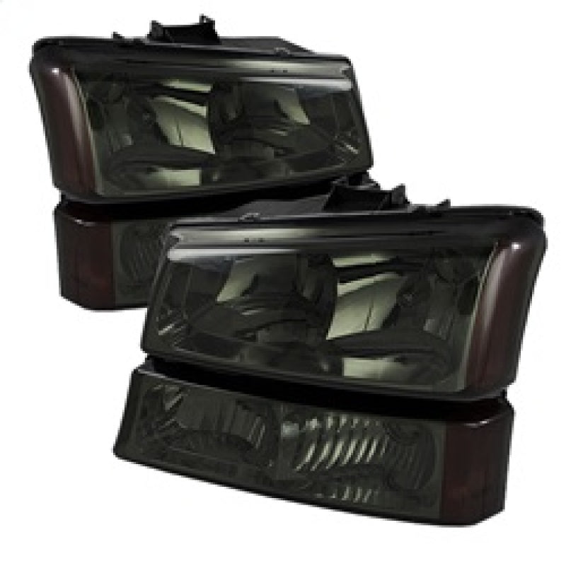 Xtune Chevy Silverado 2500HD 03-06 Crystal Headlights w/ Amber Lights Smoke HD-JH-CSIL03-AM-SM-SET - Mammoth Racing -