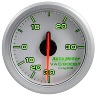Autometer Airdrive 2-1/6in Boost/Vac Gauge 30in Hg/30 PSI - Silver - My Store