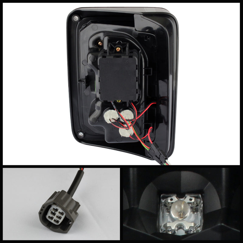 Spyder Jeep Wrangler 07-15 LED Tail Lights Black ALT-YD-JWA07-LED-BK - Mammoth Racing -