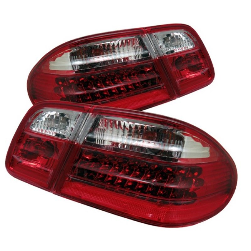 Xtune Mercedes Benz W210 E-Class 96-02 LED Tail Lights Red Clear ALT-CL-MBW210-LED-RC - Mammoth Racing -