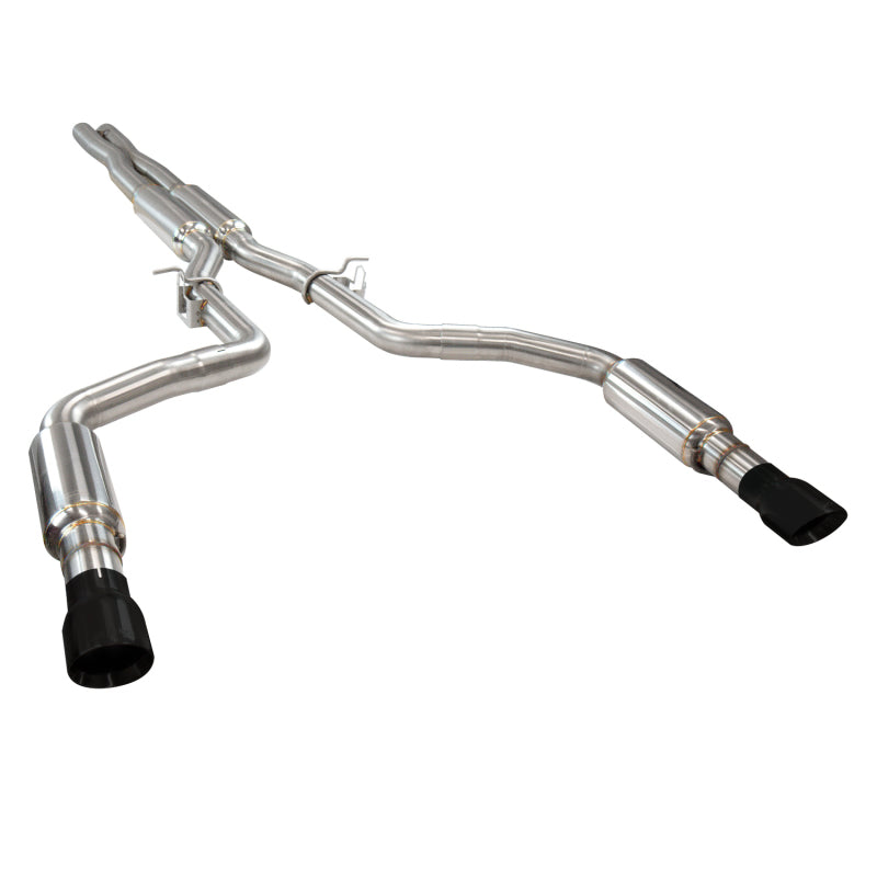 Kooks 2015+ Dodge Charger Hellcat 3in OEM Style Cat-Back Exhaust System 4in Black Slash Cut Tips - Mammoth Racing -