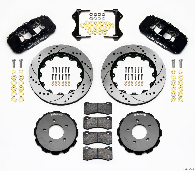 Wilwood Aero6 Front Hat Kit 14.00 Drilled 99-06 BMW E46 - Mammoth Racing -