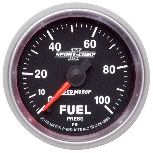 Autometer Sport-Comp II 52mm 0-100 PSI Full Sweep Electronic Fuel Pressure Gauge - My Store