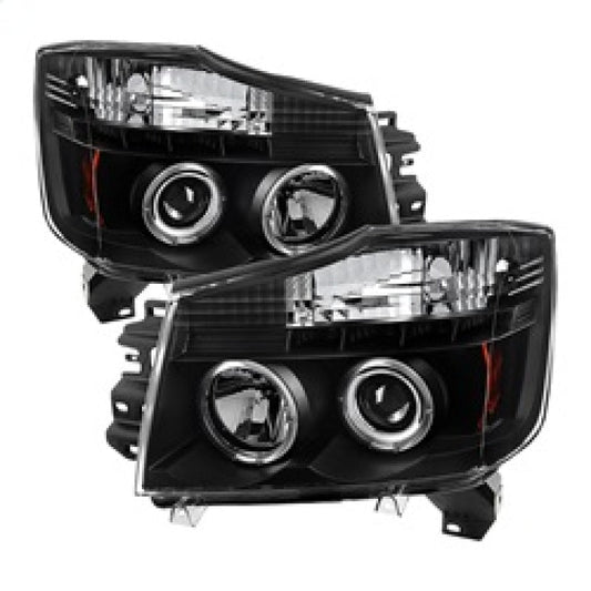 Spyder Nissan Titan 04-14/Armada 04-07 Projector Headlights LED Halo LED Blk PRO-YD-NTI04-HL-BK - Mammoth Racing -