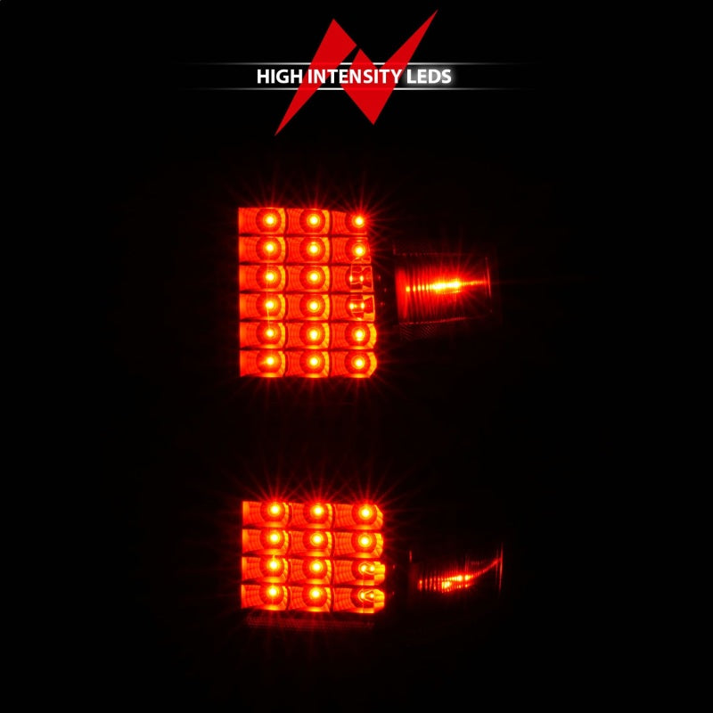 ANZO 15-19 Chevy Silverado 2500HD/3500HD (Factory Halogen Only) LED Tail Lights Black w/Clear Lens - Mammoth Racing -