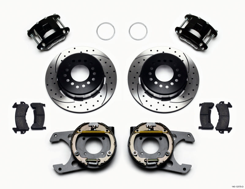 Wilwood D154 P/S Park Brake Kit Drilled 12 Bolt 2.75in offset Staggered Shock - Mammoth Racing -