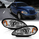 ANZO 2001-2005 Chrysler Pt Cruiser Crystal Headlight Chrome Amber (OE) - My Store