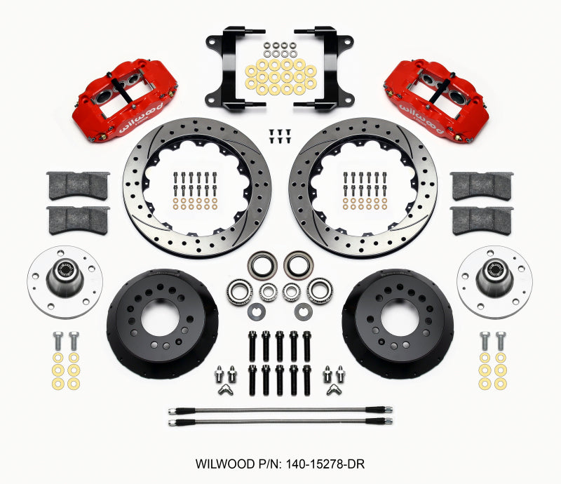 Wilwood Narrow Superlite 6R Front Hub Kit 12.88in Drill Red 82-92 Camaro//Firebird - My Store