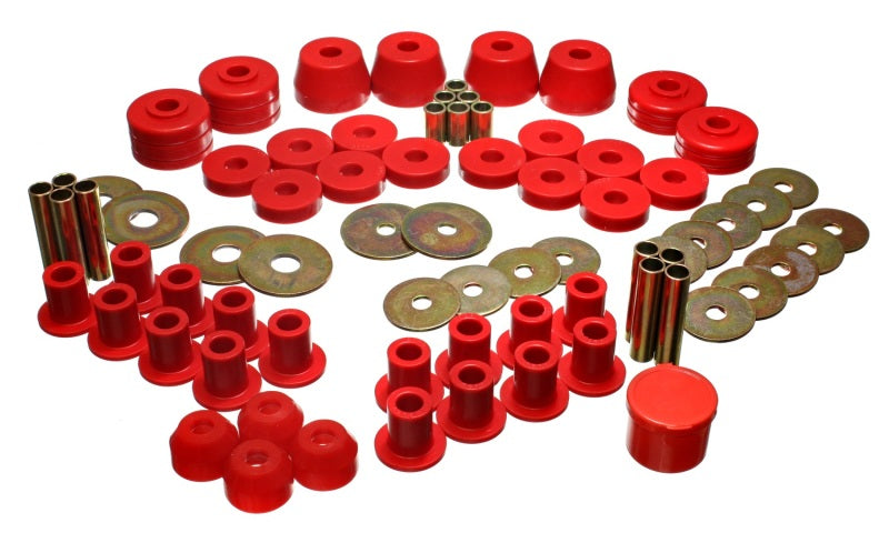 Energy Suspension 85-92 VW Golf/GTI/Jetta / 72-93 Dodge Ramcharger Red Hyper-flex Master Bushing Set - Mammoth Racing -