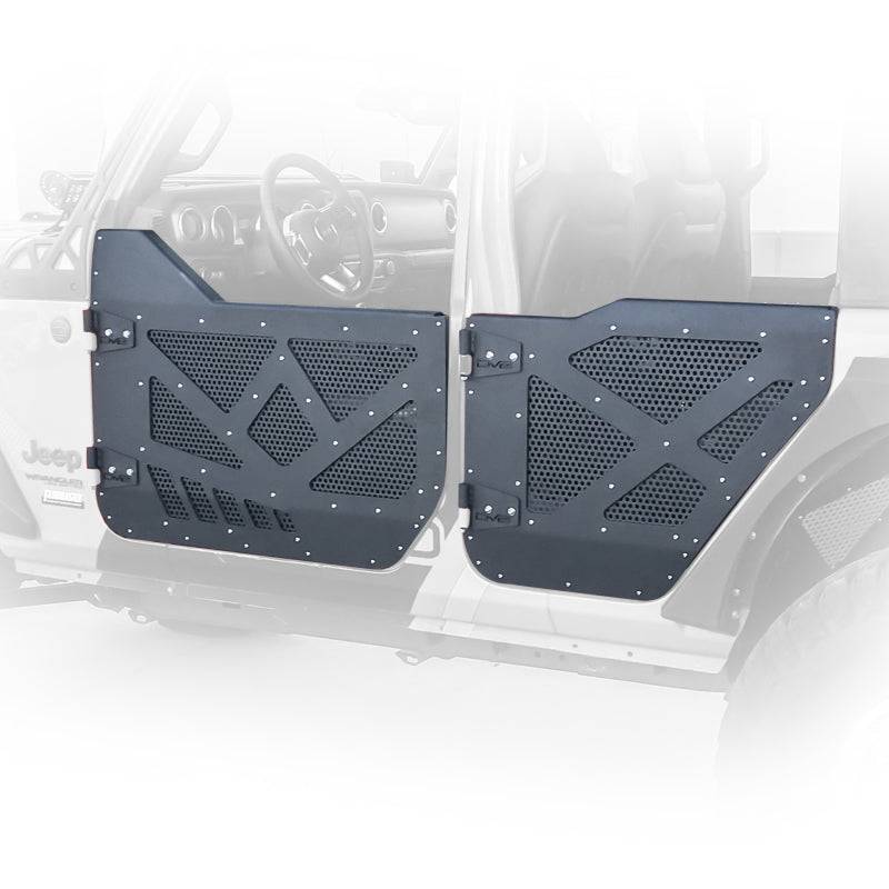 DV8 18-22 Jeep 4 Door JL/JT Aluminum Half Doors with Perforated Mesh Front - Mammoth Racing -