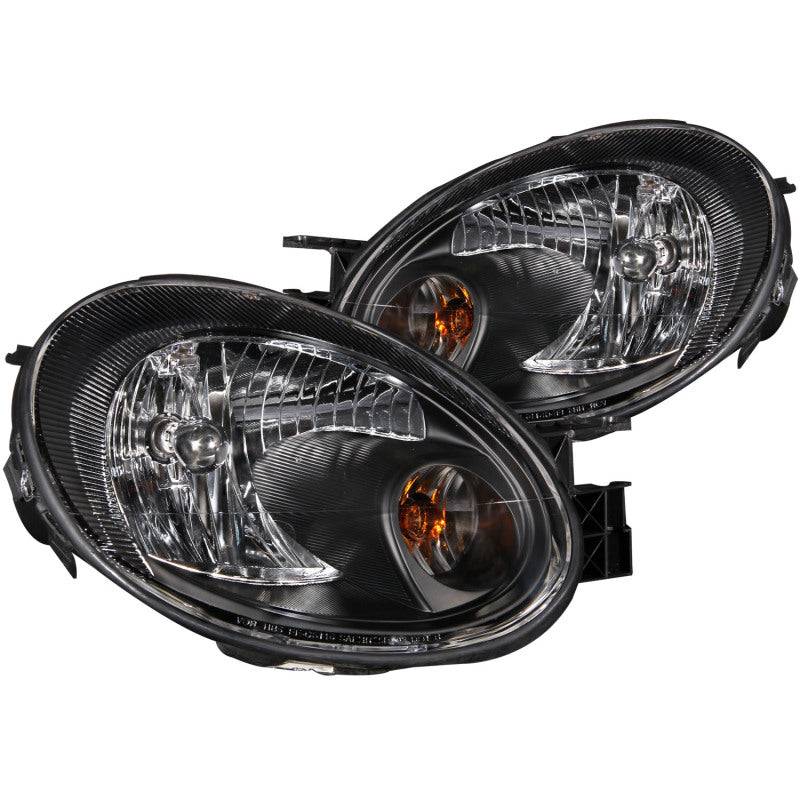 ANZO 2003-2005 Dodge Neon Crystal Headlights Black - My Store