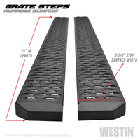 Westin Grate Steps Running Boards 75 in - Textured Black - Mammoth Racing -
