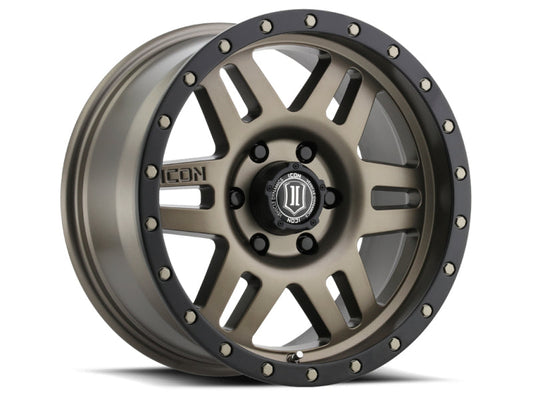 Icon Six Speed 17x8.5 6x5.5 25mm Offset 5.75in BS 108.1mm Bore Bronze Wheel - Mammoth Racing -