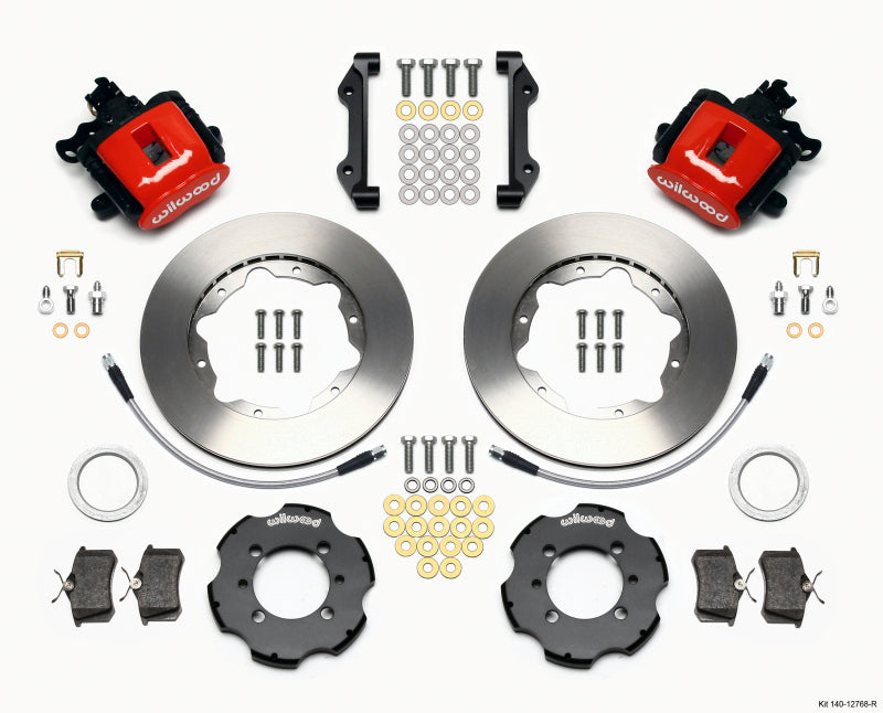 Wilwood Combination Parking Brake Rear Kit 11.00in Red 2012 Fiat 500 w/ Lines - Mammoth Racing -