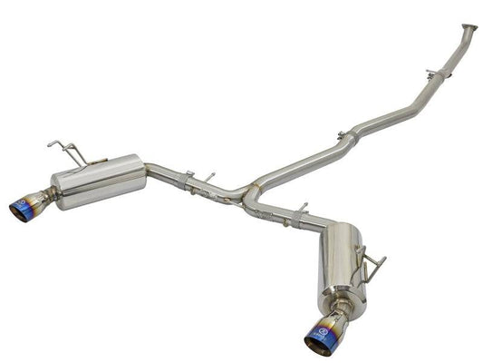 aFe POWER Takeda 16-17 Honda Civic I4-1.5L (t) 2.5-2.25in 304 SS CB Dual-Exit Exhaust Blue Tips - My Store