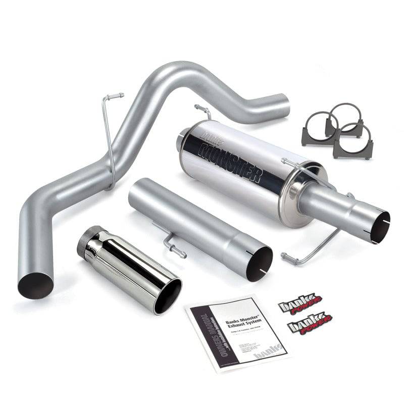 Banks Power 04-07 Dodge 5.9L 325Hp SCLB/CCSB Monster Exhaust Sys - SS Single Exhaust w/ Chrome Tip - Mammoth Racing -