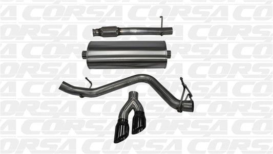 Corsa 14 GMC Sierra/Chevy Silv 1500 Reg. Cab/Long Bed 5.3L V8 Black Sport Single Side CB Exhaust - Mammoth Racing -