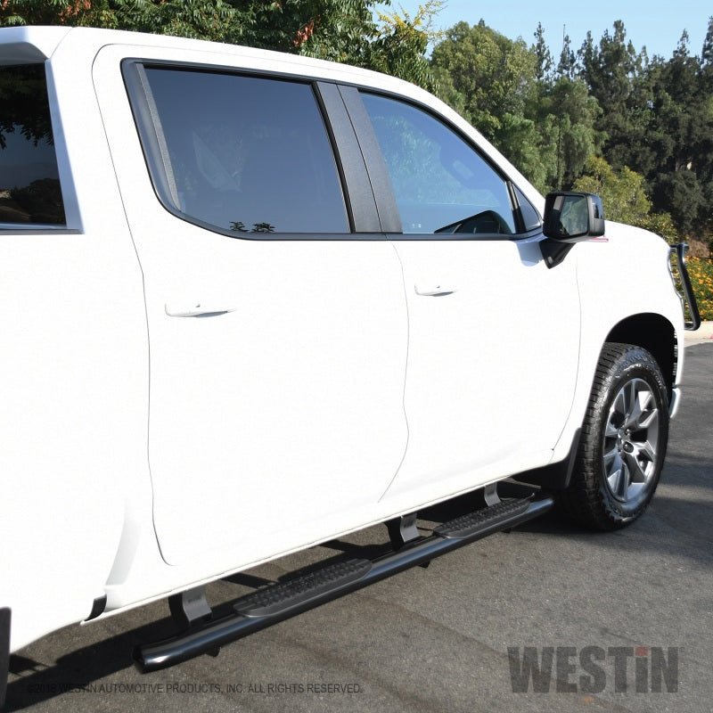 Westin 2019 Chevrolet Silverado/Sierra 1500 Crew Cab Non LD PRO TRAXX 4 Oval Nerf Step Bars - Black - Mammoth Racing -