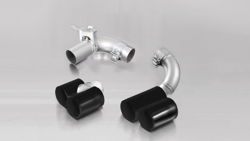 Remus 2012 BMW 3 Series F30 Black Chrome 76mm Straight Cut Tail Pipe Set - Mammoth Racing -