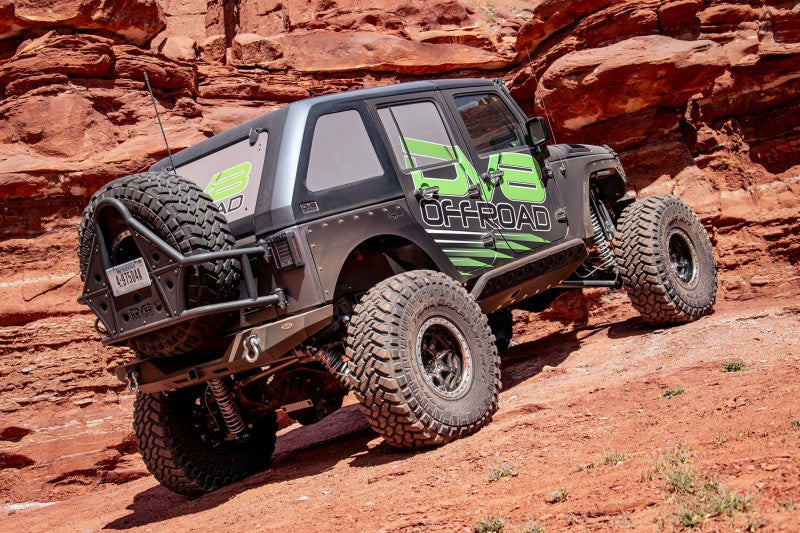 DV8 Offroad 07-18 Jeep Wrangler JK 2 Piece Fast Back Hard Top 4 Door - Black (DS Only) - Mammoth Racing -