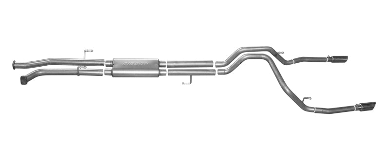 Gibson 10-19 Toyota Tundra SR5 4.6l 2.5in Cat-Back Dual Split Exhaust - Aluminized - Mammoth Racing -