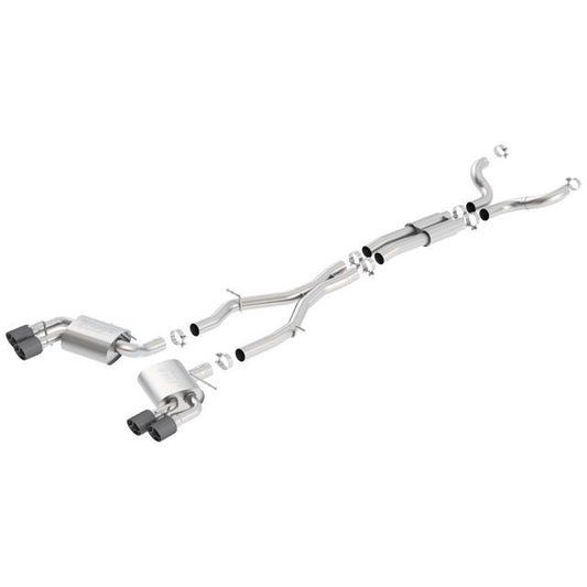 Borla 16-17 Chevy Camaro 6.2L 4in Dual Carbon Fiber Tips Dual Split Exit S-Type Catback Exhaust - Mammoth Racing -