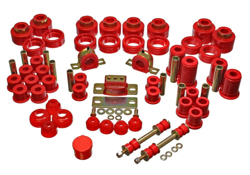 Energy Suspension 88-98 Chevy/GMC 2WD 1/2, 3/4, 1 Ton PickUp Red Hyper-flex Master Bushing Set - Mammoth Racing -