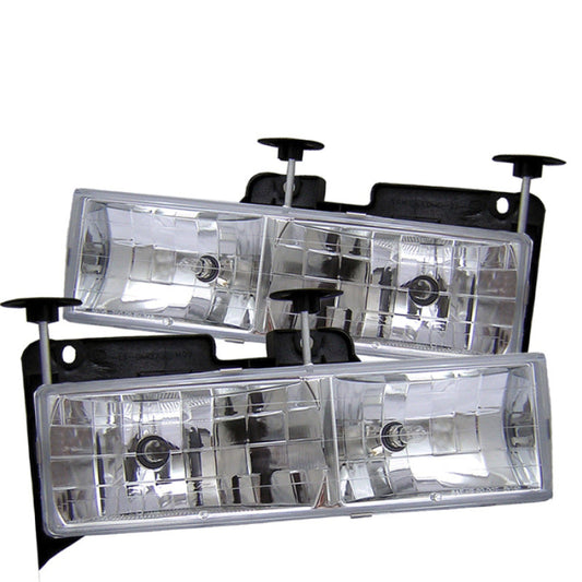 Spyder Chevy C/K Series 1500/2500 88-99/Chevy Tahoe 95-99Crystal Glass Headlights Chrm HD-YD-CCK88-C - Mammoth Racing -