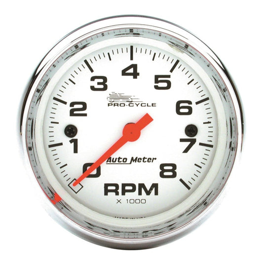 Autometer Pro-Cycle Gauge Tach 2 5/8in 8K Rpm 2&4 Cylinder White - My Store