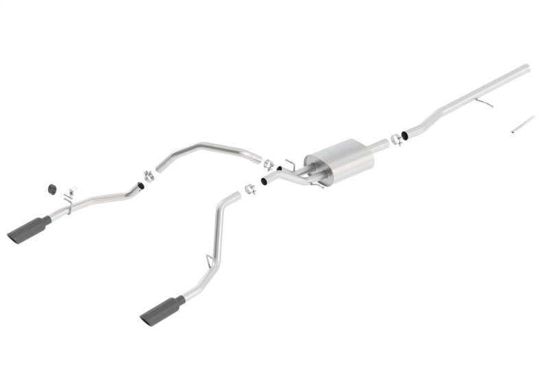 Borla 14 Silv/Sierra C/B Exh ATAK 1500 5.3L V8 AT/MT 2&4WD Ext Cab (78.7) WB - Black Chrome - My Store