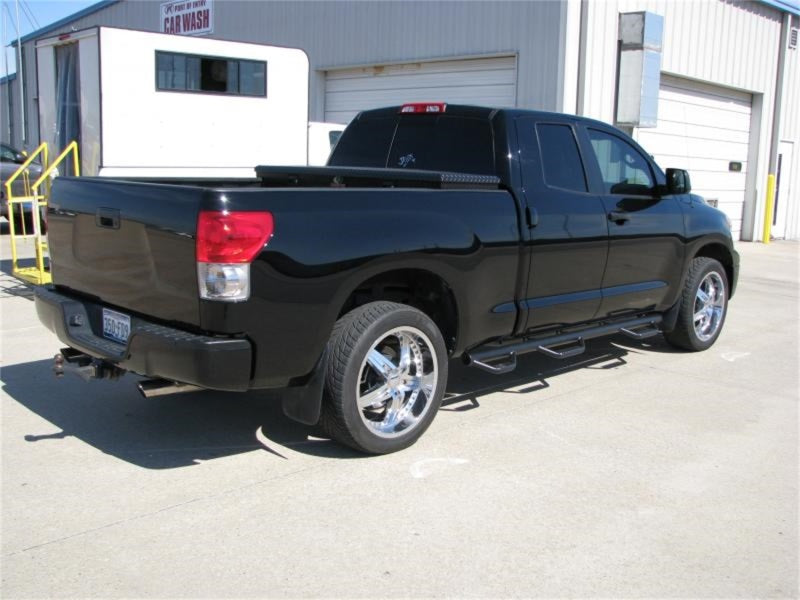 N-Fab Nerf Step 07-17 Toyota Tundra Double Cab 6.5ft Bed - Gloss Black - Bed Access - 3in - Mammoth Racing -