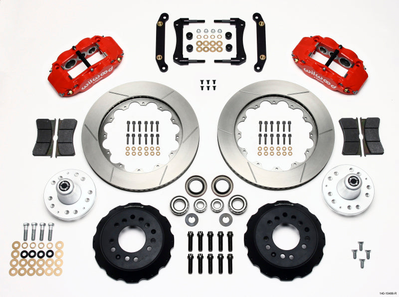 Wilwood Narrow Superlite 6R Front Hub Kit 14.00in Red 70-78 Camaro - Mammoth Racing -