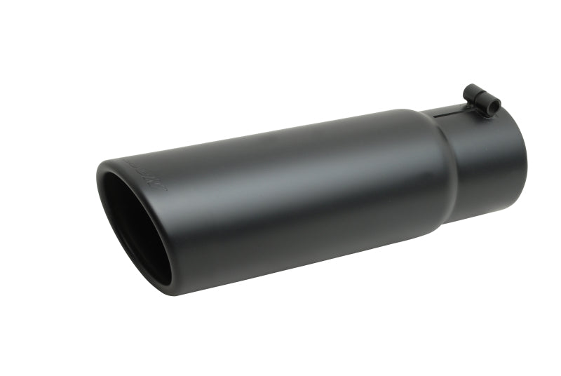 Gibson Rolled Edge Angle-Cut Tip - 4in OD/2.5in Inlet/12in Length - Black Ceramic - Mammoth Racing -