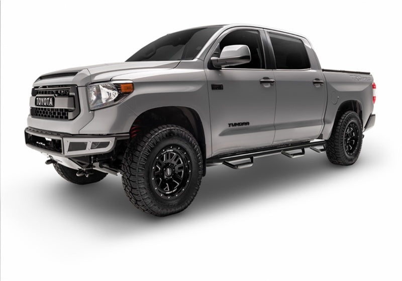 N-Fab Nerf Step 16-17 Nissan Titan Crew Cab 5.7ft Bed - Gloss Black - W2W - Bed Access - SRW - 3in - Mammoth Racing -