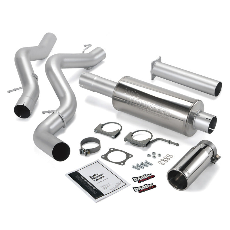 Banks Power 02-05 Chevy 6.6L EC/CCLB Monster Exhaust System - SS Single Exhaust w/ Chrome Tip - Mammoth Racing -