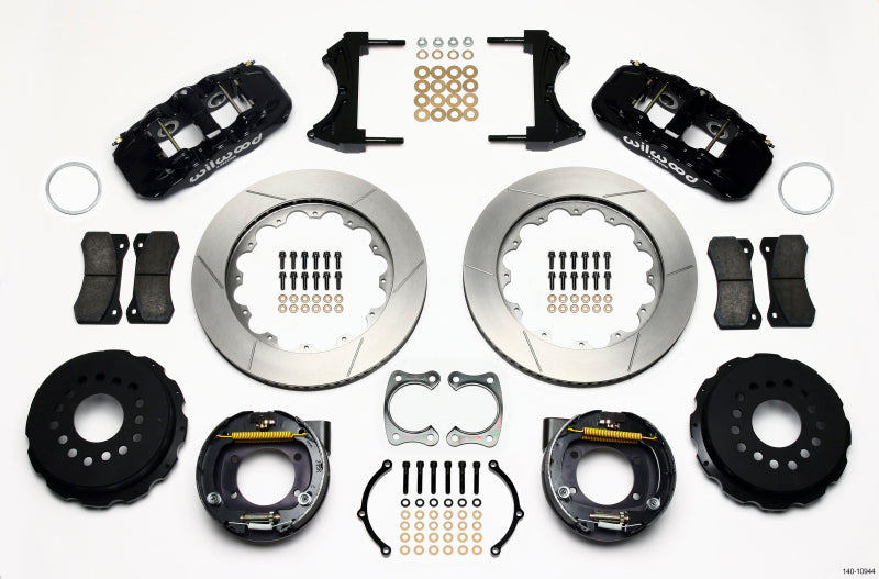 Wilwood Aero4 Rear P-Brake Kit 14.00in Big Ford New Style 2.36in Offset - Mammoth Racing -