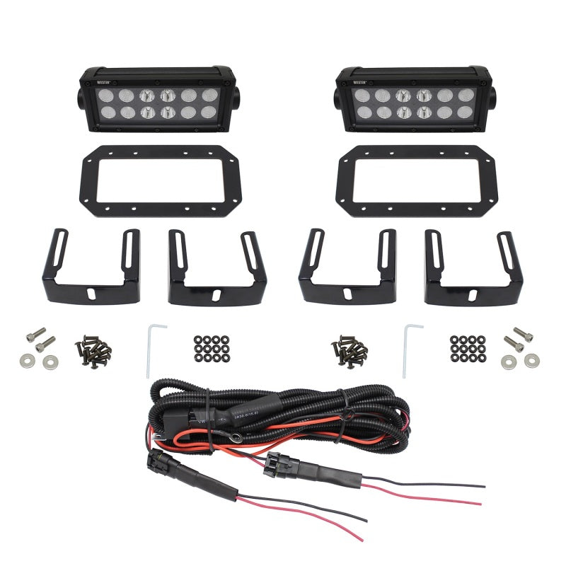 Westin HDX Flush Mount B-FORCE LED Light Kit (Set of 2) w/wiring harness - Black - Mammoth Racing -