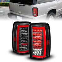 ANZO 00-06 Chevrolet Tahoe / GMC Yukon Full LED Taillights w/ Lightbar Black Housing/Clear Lens - Mammoth Racing -