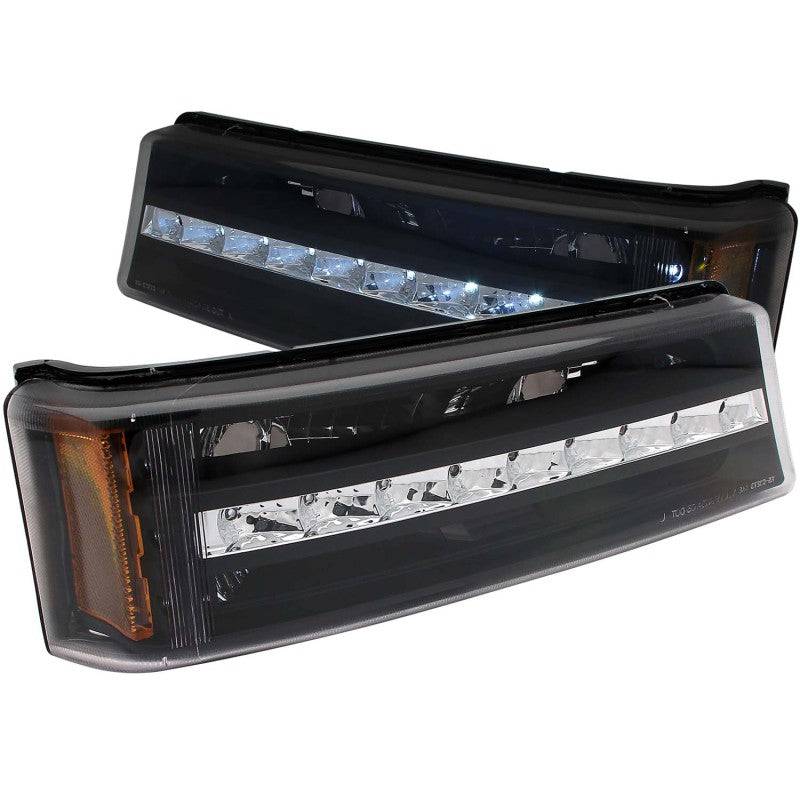 ANZO 2003-2006 Chevrolet Silverado 1500 LED Parking Lights Black w/ Amber Reflector - My Store