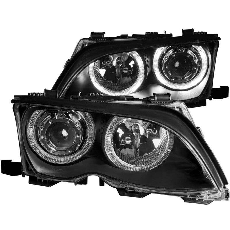 ANZO 2002-2005 BMW 3 Series E46 Projector Headlights w/ Halo Black - My Store