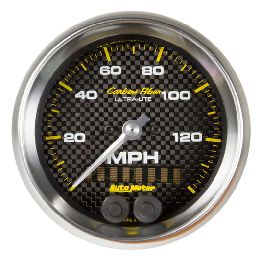 Autometer Ultra-Lite Carbon Fiber 3-3/8in 140 MPH In-Dash Full Sweep GPS Speedometer - My Store