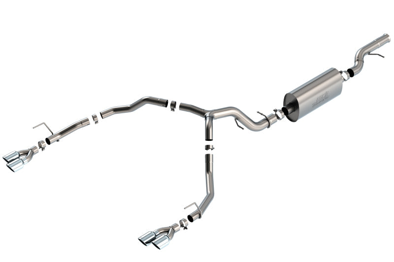 Borla 21-22 Chevrolet Tahoe 6.2L V8 2/4WD 4DR Brushed T-304 Stainless Steel Touring Cat-Back Exhaust - Mammoth Racing -