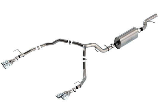 Borla 21-22 Chevrolet Tahoe 6.2L V8 2/4WD 4DR Brushed T-304 Stainless Steel Touring Cat-Back Exhaust - Mammoth Racing -