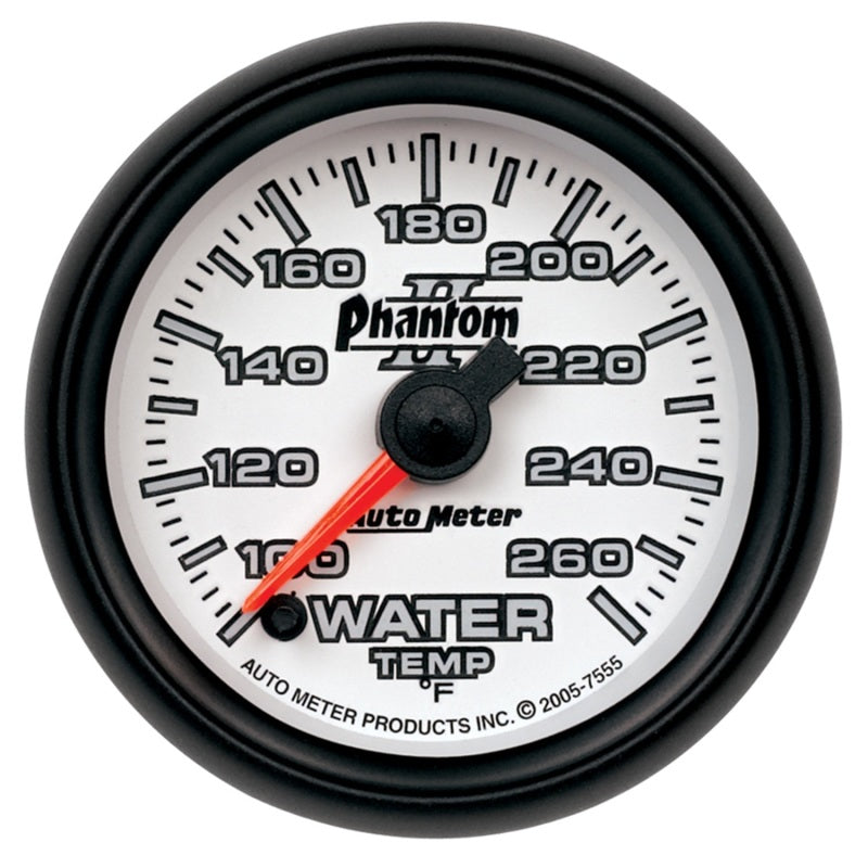 Autometer Phantom II 52mm Full Sweep Electronic 100-260 Deg F Water Temperature Gauge - My Store