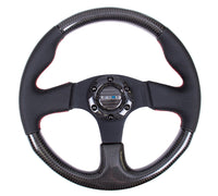 NRG Carbon Fiber Steering Wheel (315mm) Leather Trim w/Red Stitching - My Store