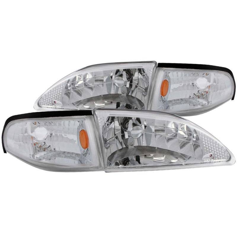 ANZO 1994-1998 Ford Mustang Crystal Headlights Chrome - My Store