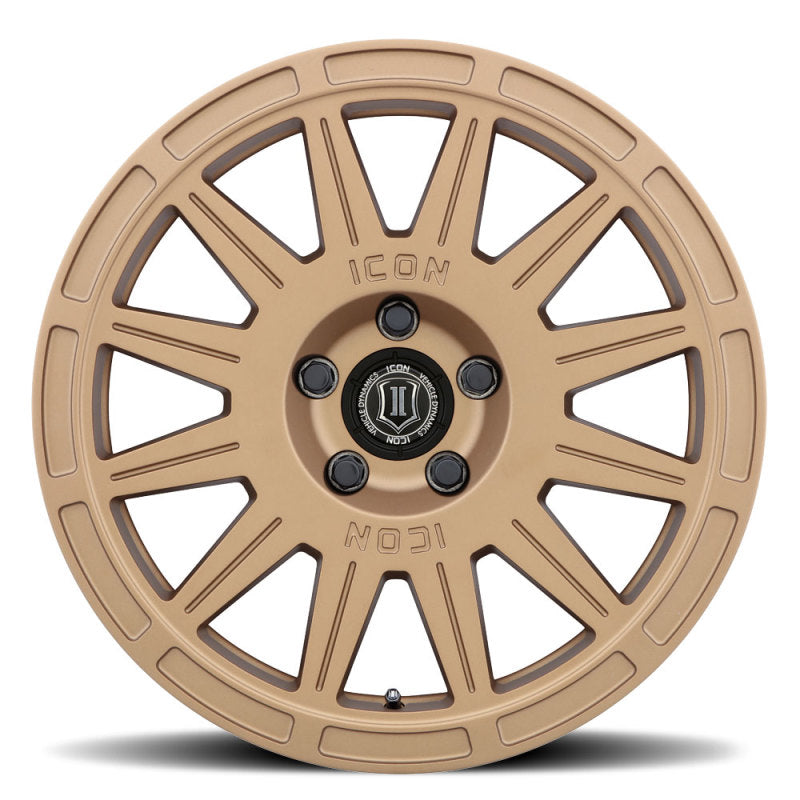 Icon Ricochet 17x8 5x100 38mm Offset 6in BS Satin Gold Wheel - Mammoth Racing -