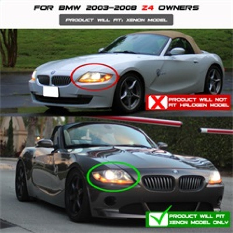 Spyder BMW Z4 03-08 Projector Headlights Xenon/HID Model Only - LED Halo Black PRO-YD-BMWZ403-HID-BK - Mammoth Racing -